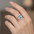 PICK OF THE SHOW - 9K Yellow Gold AAA Gemfields Zambian Emerald & Natural White Diamond Halo Ring 1.32 Ct._8324272_2