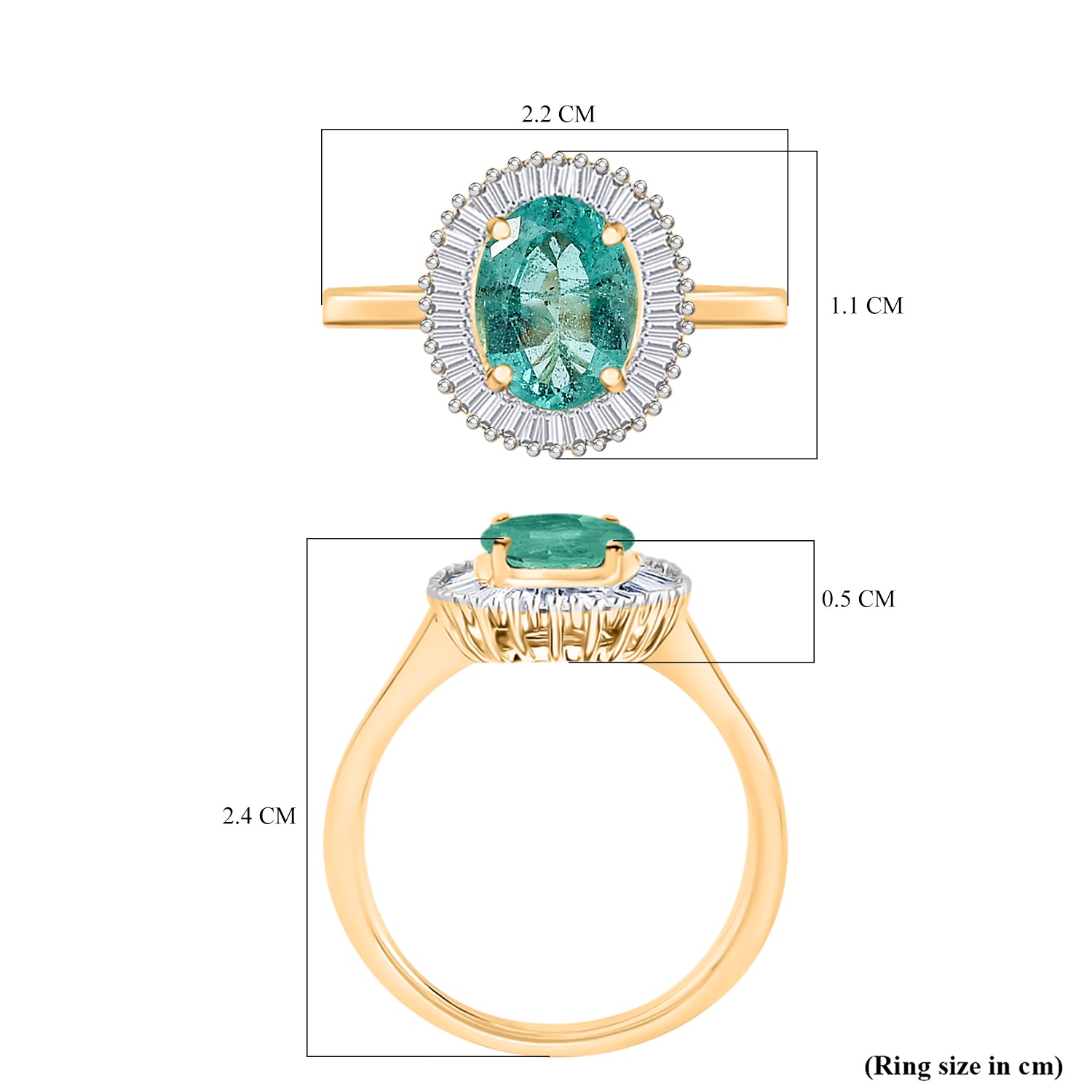 PICK OF THE SHOW - 9K Yellow Gold AAA Gemfields Zambian Emerald &amp; Natural White Diamond Halo Ring 1.32 Ct. V32516121 6