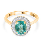 PICK OF THE SHOW - 9K Yellow Gold AAA Gemfields Zambian Emerald & Natural White Diamond Halo Ring 1.32 Ct._8324275