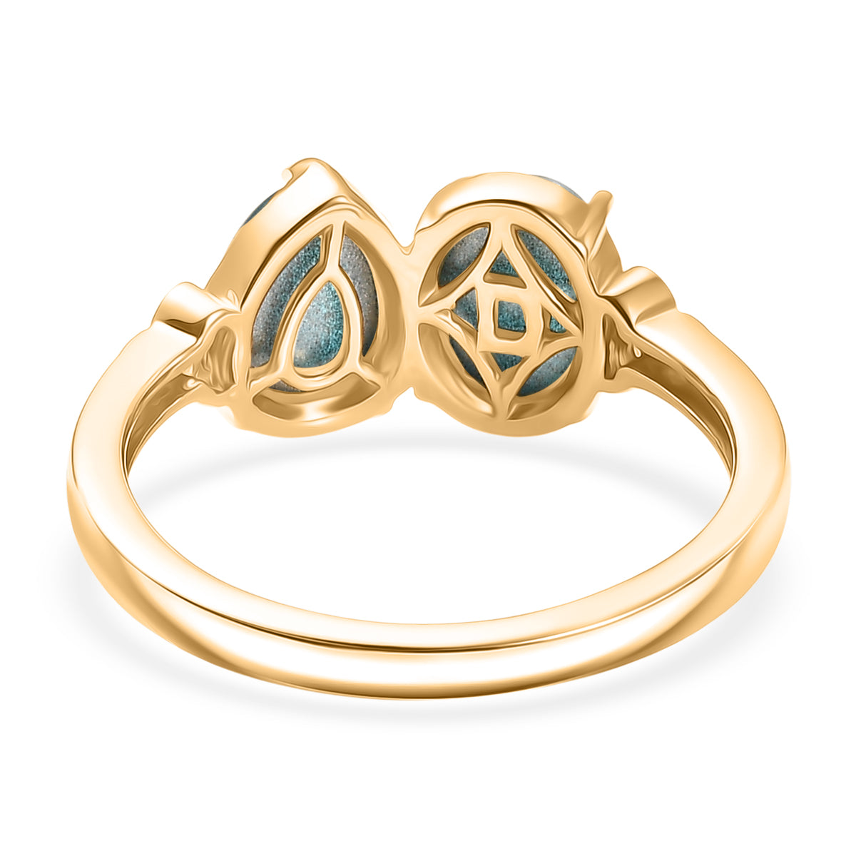 D'Joy Paraiba Moonstone &amp; White Zircon Ring in 18K Yellow Gold Plated Sterling Silver 2.81 Ct. 8324789 5