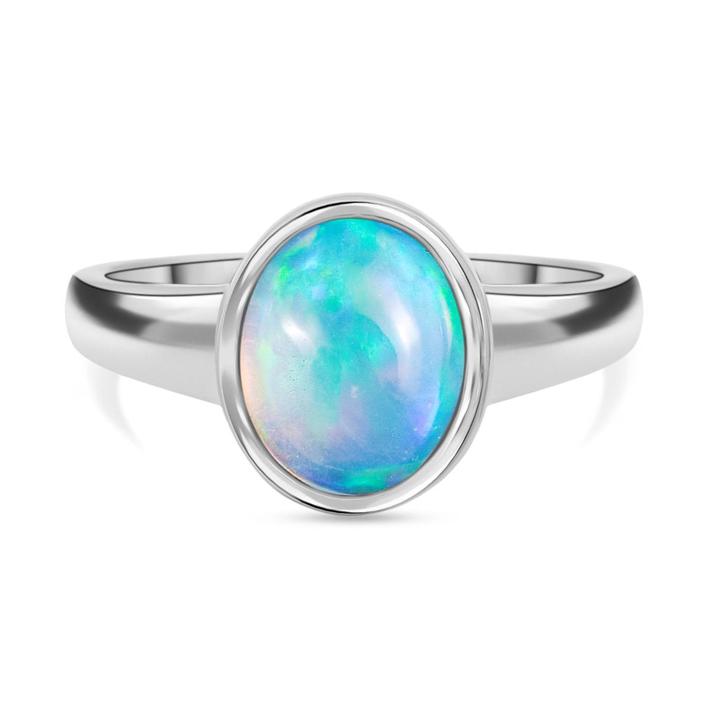 D'Joy Ethiopian Opal Ring in Rhodium Overlay Sterling Silver 1.65 Ct._8324846