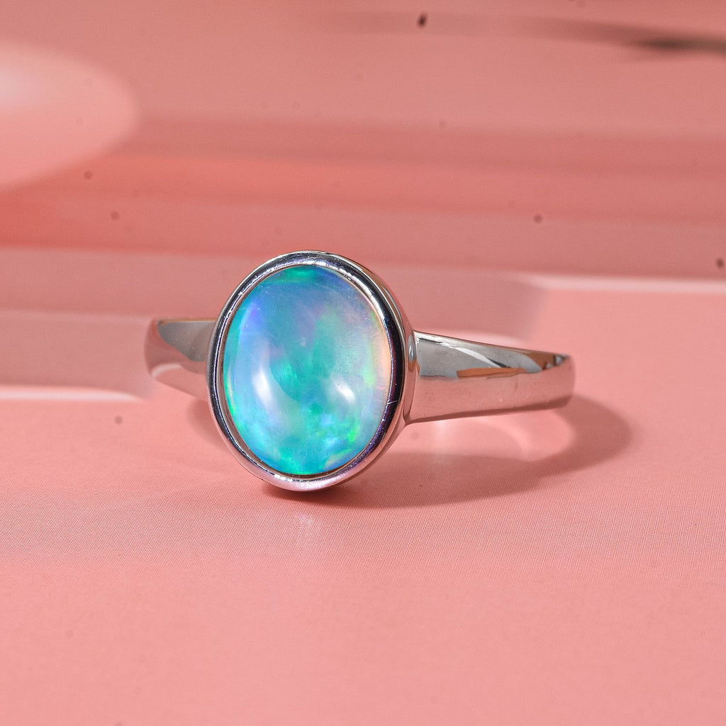 D'Joy Ethiopian Opal Ring in Rhodium Overlay Sterling Silver 1.65 Ct._8324846_1