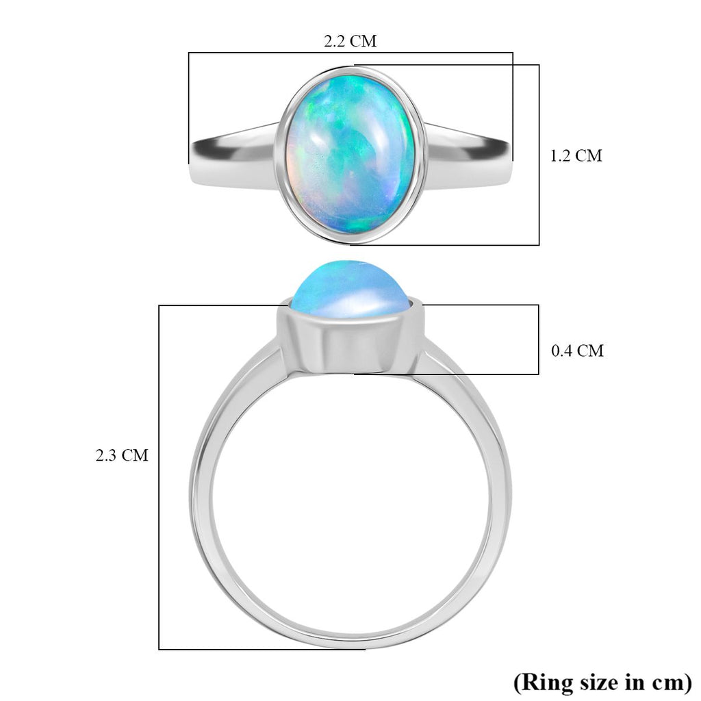 D'Joy Ethiopian Opal Ring in Rhodium Overlay Sterling Silver 1.65 Ct._8324846_5