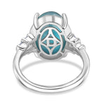 D'Joy Paraiba Moonstone & Natural Diamond Ring in Rhodium Overlay Sterling Silver 6.53 Ct._8324917_4