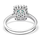 Rhapsody 950 Platinum AAAA Lagoon Tourmaline White Diamond VS Main Stone With Surrounding Stone Ring, Platinum Wt.5.75 Gms  2.130  Ct._8325655_6