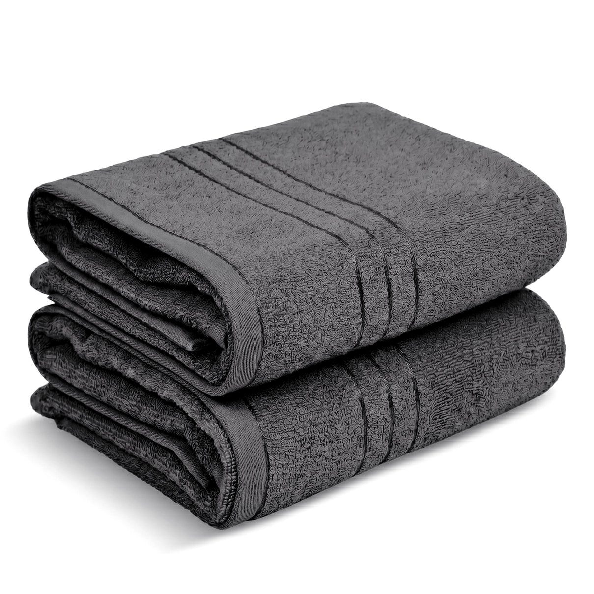 Livmore Set of 2 - Cotton Bath Sheets 550GSM (Size 88x172cm) - Charcoal Grey V32533780 0