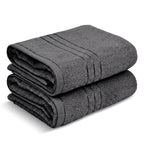 Livmore Set of 2 - Cotton Bath Sheets 550GSM (Size 88x172cm) - Charcoal Grey_8326082