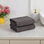 Livmore Set of 2 - Cotton Bath Sheets 550GSM (Size 88x172cm) - Charcoal Grey_8326082_1