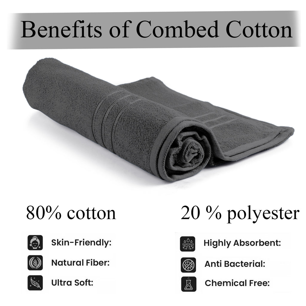 Livmore Set of 2 - Cotton Bath Sheets 550GSM (Size 88x172cm) - Charcoal Grey_8326082_3