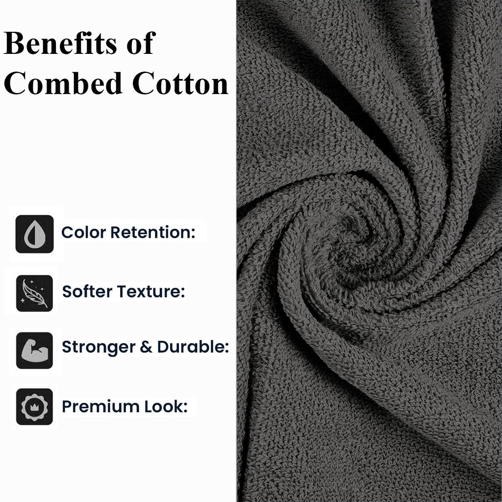 Livmore Set of 2 - Cotton Bath Sheets 550GSM (Size 88x172cm) - Charcoal Grey_8326082_4