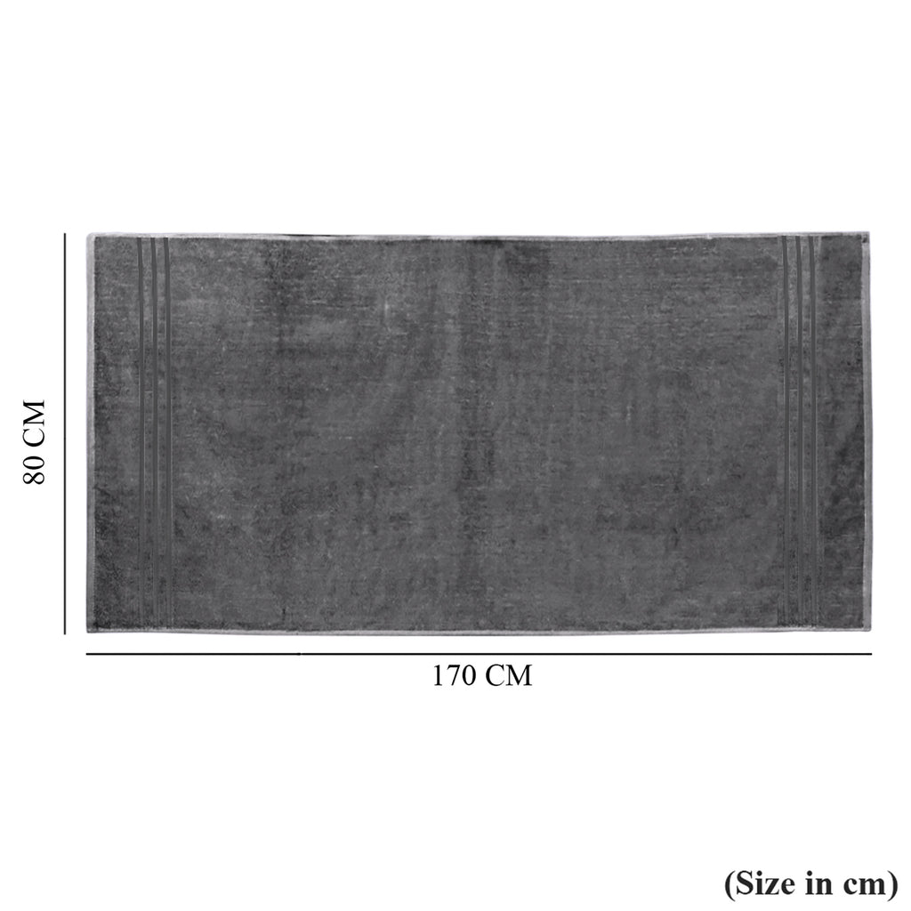 Livmore Set of 2 - Cotton Bath Sheets 550GSM (Size 88x172cm) - Charcoal Grey_8326082_5