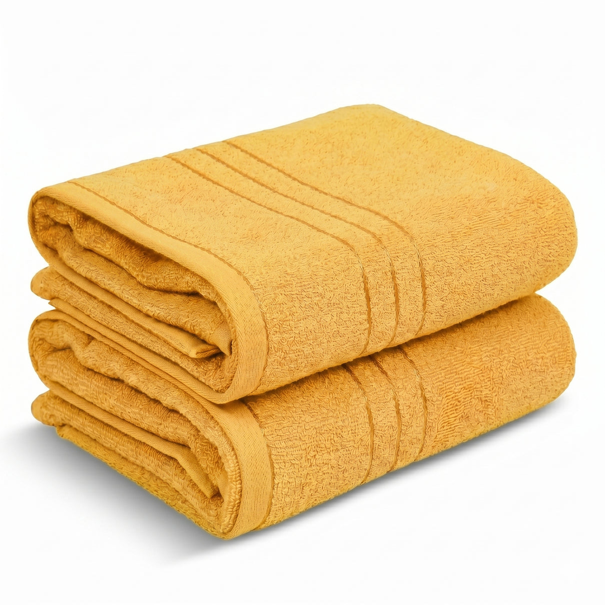 Livmore Set of 2 - Cotton Bath Sheets 550GSM (Size 88x172cm) - Mustard V32529338 0