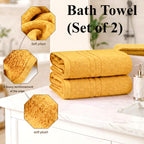 Livmore Set of 2 - Cotton Bath Sheets 550GSM (Size 88x172cm) - Mustard_8326084_2
