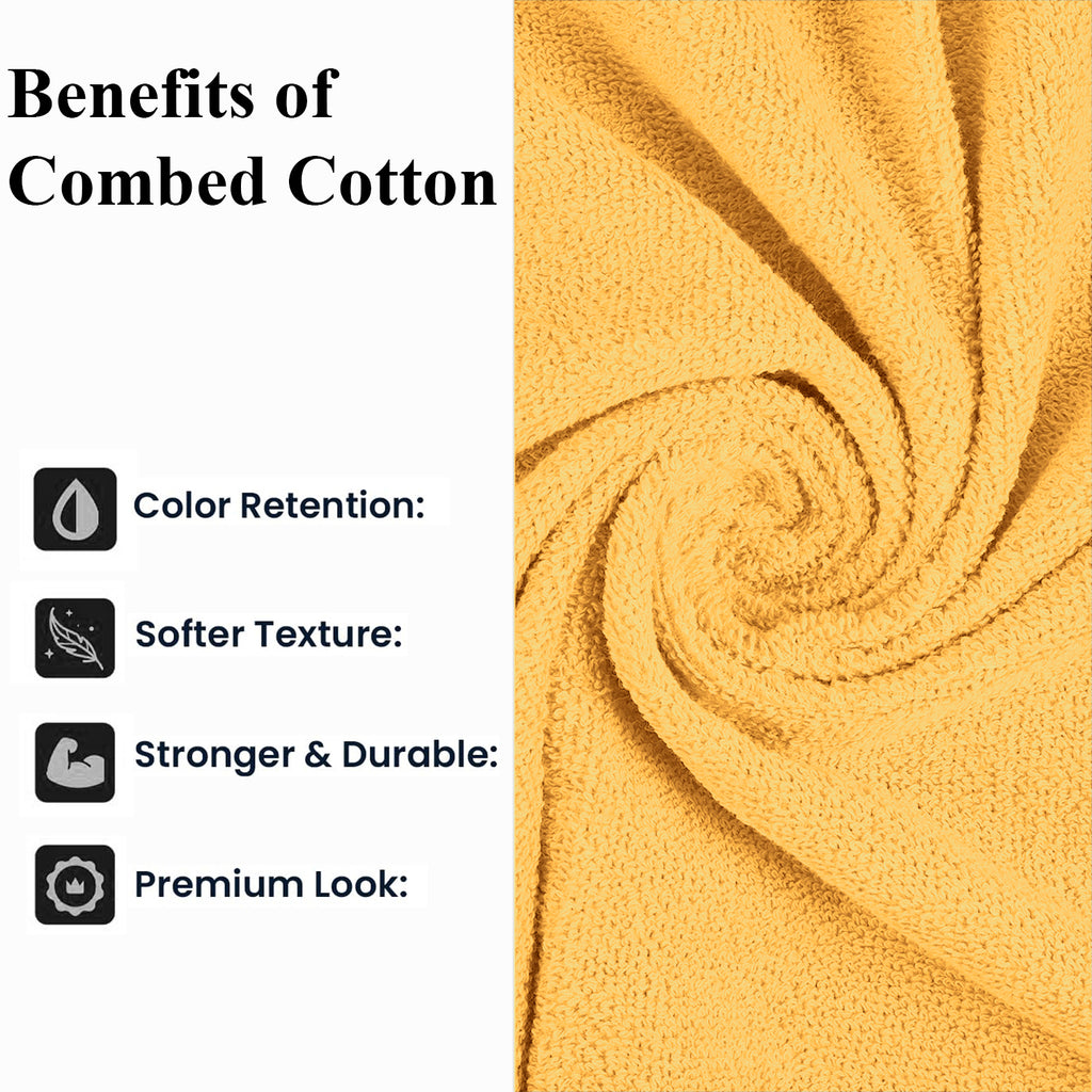 Livmore Set of 2 - Cotton Bath Sheets 550GSM (Size 88x172cm) - Mustard_8326084_4