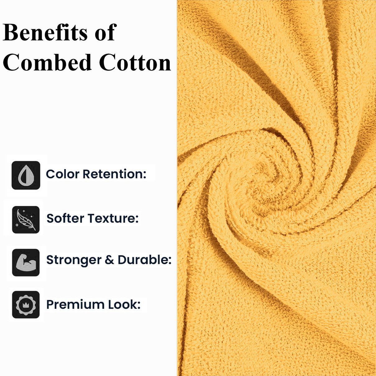 Livmore Set of 2 - Cotton Bath Sheets 550GSM (Size 88x172cm) - Mustard V32529338 4