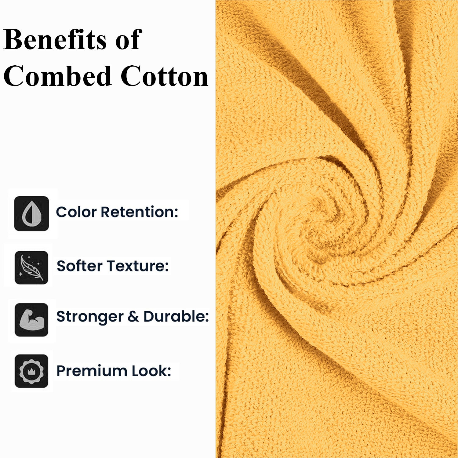 Livmore Set of 2 - Cotton Bath Sheets 550GSM (Size 88x172cm) - Mustard V32529338 4