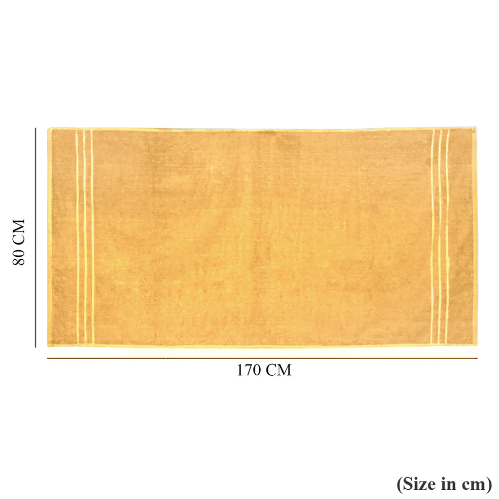 Livmore Set of 2 - Cotton Bath Sheets 550GSM (Size 88x172cm) - Mustard_8326084_5