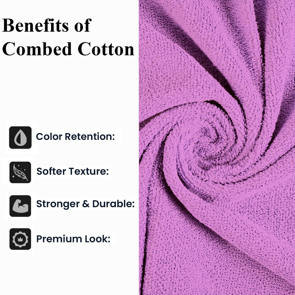 Livmore Set of 2 - Cotton Terry Bath Towel 550GSM (Size 88x172cm) - Purple_8326087_4