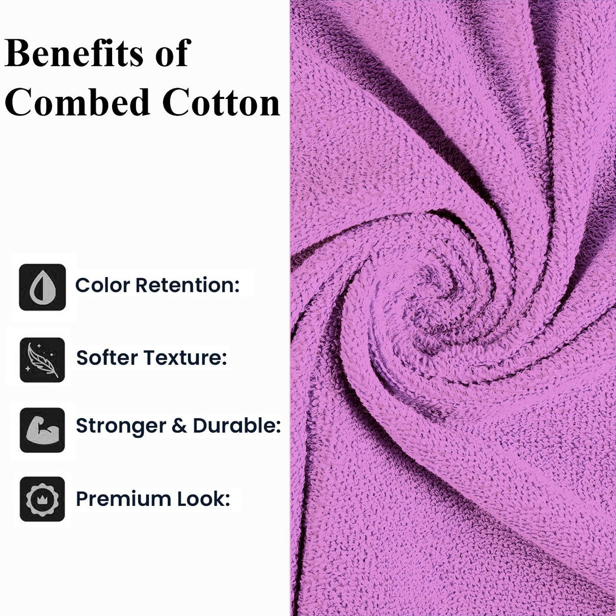 Livmore Set of 2 - Cotton Blend Bath Towel (Size 88x172cm) - Purple V32532630 5