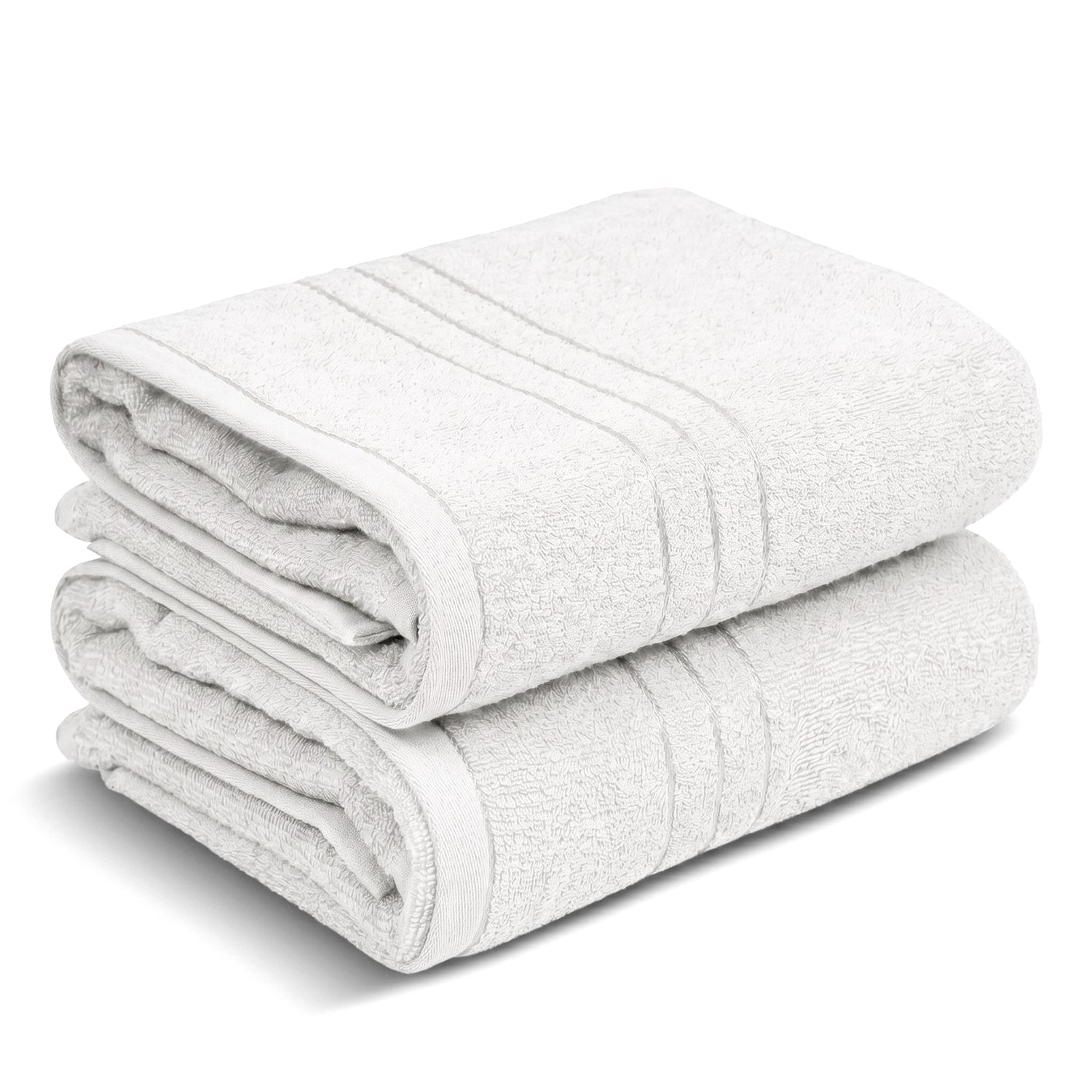 Livmore Set of 2 - Cotton Blend Bath Towel (Size 88x172cm) - White 8326088 0