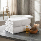 Livmore Set of 2 - Cotton Recycled Terry Bath Towel 550GSM (Size 88x172cm) - White_8326088_1