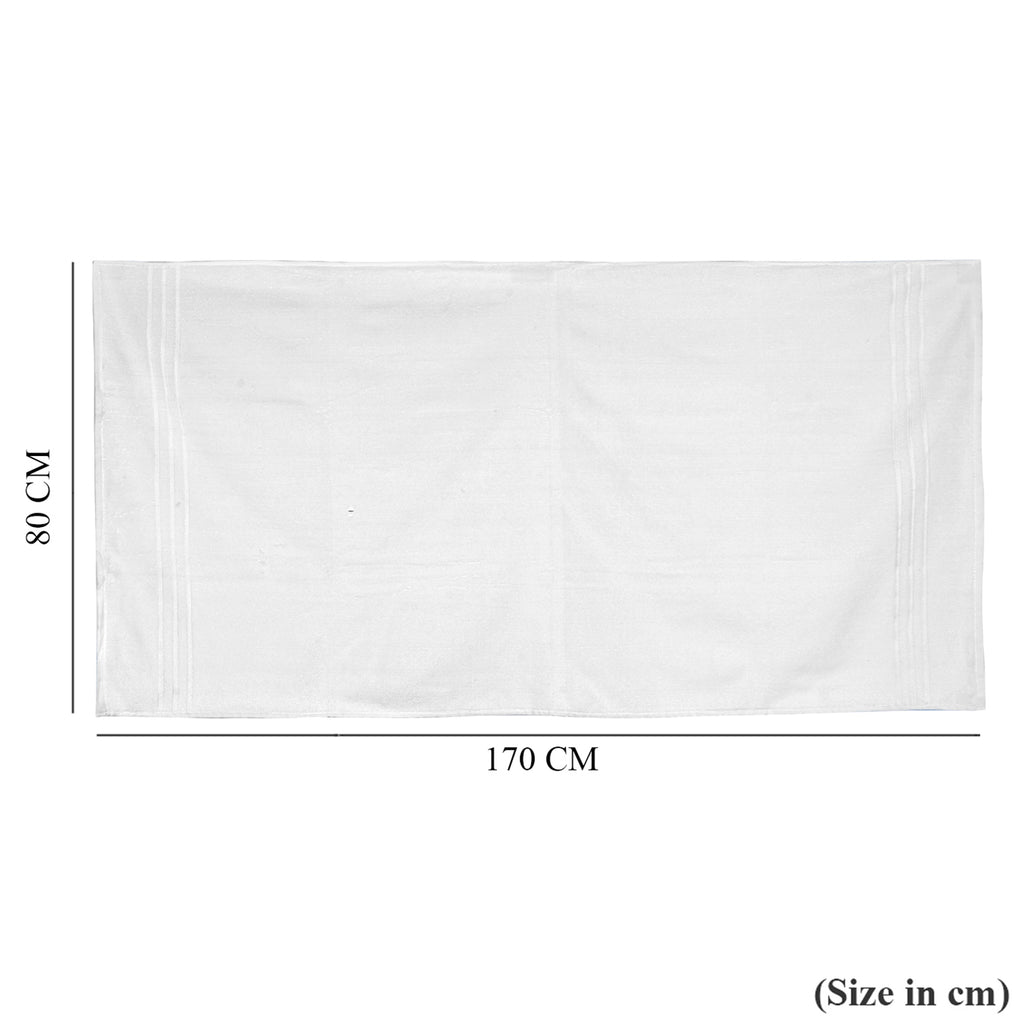 Livmore Set of 2 - Cotton Recycled Terry Bath Towel 550GSM (Size 88x172cm) - White_8326088_5