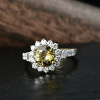 Luxuriant 10K Yellow Gold AAA Natural Golden Tanzanite, Lab Grown Diamond GH, SI Main Stone With Surrounding Stone Ring, Gold Wt.3.07 Gms  2.834  Ct._8326098_1