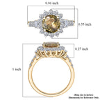 Luxuriant 10K Yellow Gold AAA Natural Golden Tanzanite, Lab Grown Diamond GH, SI Main Stone With Surrounding Stone Ring, Gold Wt.3.07 Gms  2.834  Ct._8326098_5