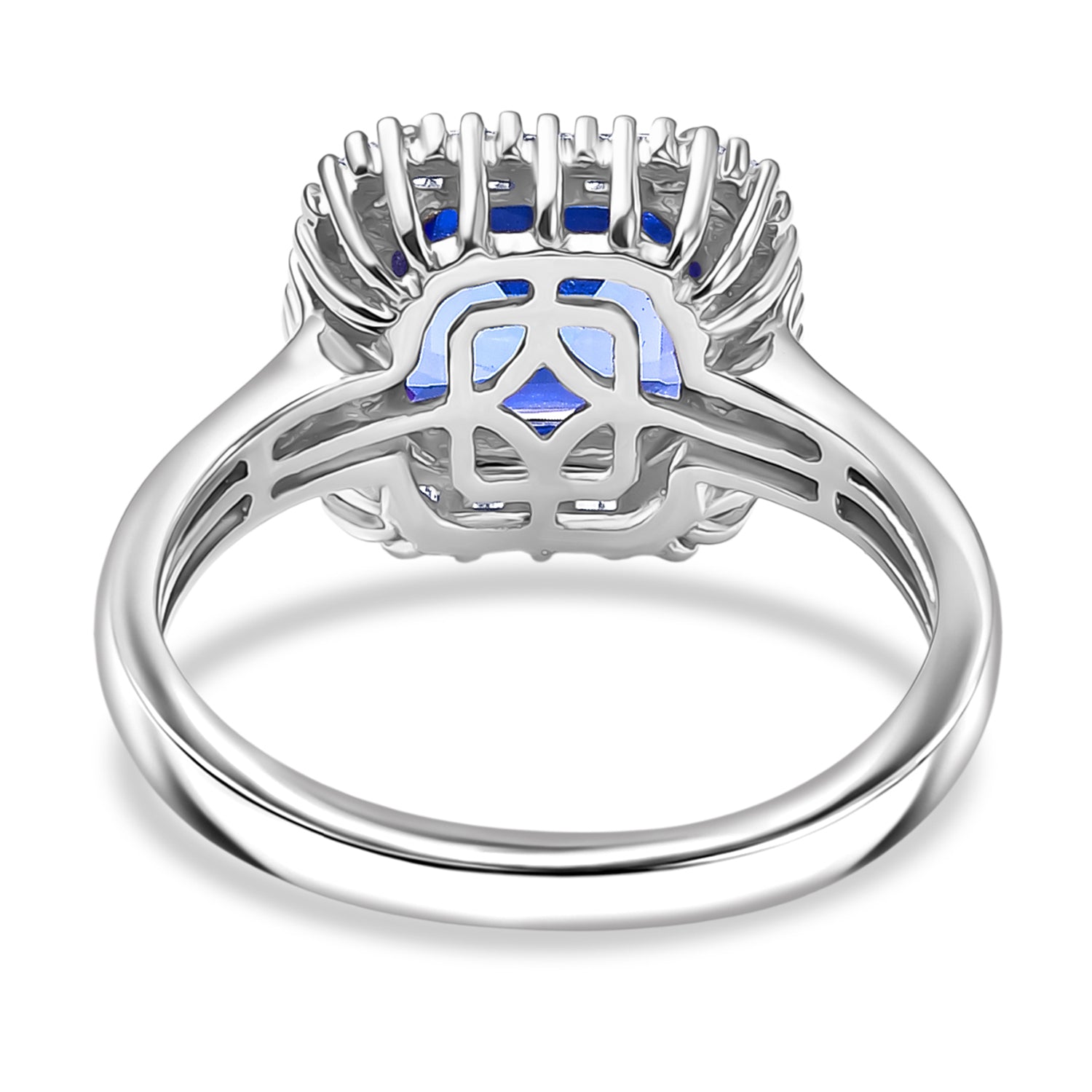 Royal Asscher Cut Collection - Rhapsody 950 Platinum AAAA Tanzanite (2.75 Ct.) and Natural Diamond (VS-EF) Halo Ring 3.06 Ct, Platinum Wt. 5.65 Gms 8326623 6