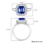 Royal Asscher Cut Collection - Rhapsody 950 Platinum AAAA Tanzanite (2.75 Ct.) and Natural Diamond (VS/EF) Halo Ring 3.06 Ct, Platinum Wt. 5.65 Gms_8326623_6