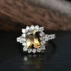 Luxuriant 10K Yellow Gold AAA Natural Golden Tanzanite, Lab Grown Diamond GH, SI Main Stone With Surrounding Stone Ring, Gold Wt.3.04 Gms  3.142  Ct._8326949_1