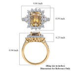 Luxuriant 10K Yellow Gold AAA Natural Golden Tanzanite, Lab Grown Diamond GH, SI Main Stone With Surrounding Stone Ring, Gold Wt.3.04 Gms  3.142  Ct._8326949_5