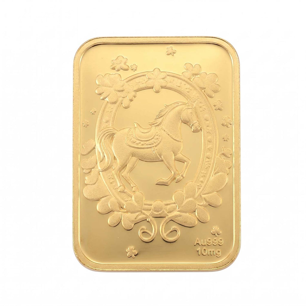 24K (99.99% Purity) Yellow Gold Embossed Horse Collectable (39.80 x 25.65 MM)_8328243