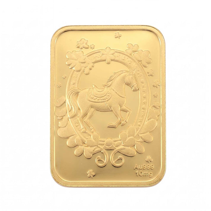 24K Yellow Gold (99.99% Purity) Horse Embossed Collectable (39.80 x 25.65 MM) 8328243 1