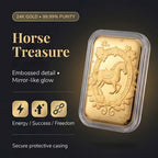 24K (99.99% Purity) Yellow Gold Embossed Horse Collectable (39.80 x 25.65 MM)_8328243_1