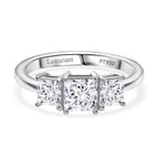 Luxuriant 950 Platinum SGL Certified Lab Grown Diamond (VS/EF) Trilogy Ring 2.00 Ct. 4.00 gram_8329695