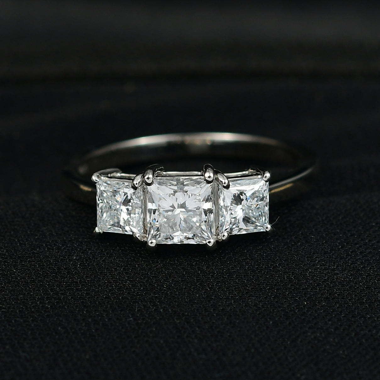 LUXURIANT 2 Ct. Lab Grown Diamond Trilogy Ring in 950 Platinum, SGL Certified 8329695 2