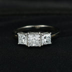 Luxuriant 950 Platinum SGL Certified Lab Grown Diamond (VS/EF) Trilogy Ring 2.00 Ct. 4.00 gram_8329695_1