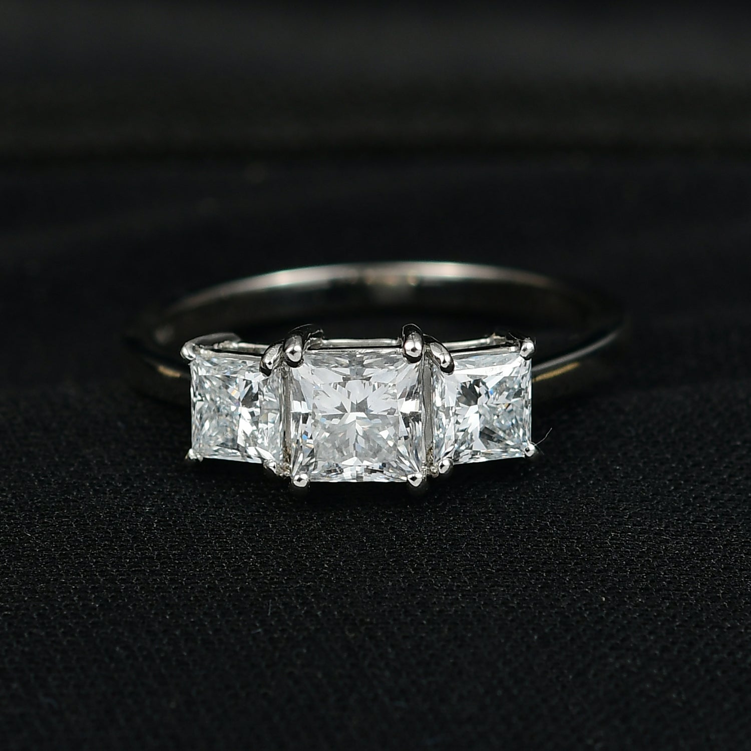 LUXURIANT 2 Ct. Lab Grown Diamond Trilogy Ring in 950 Platinum, SGL Certified 8329695 2