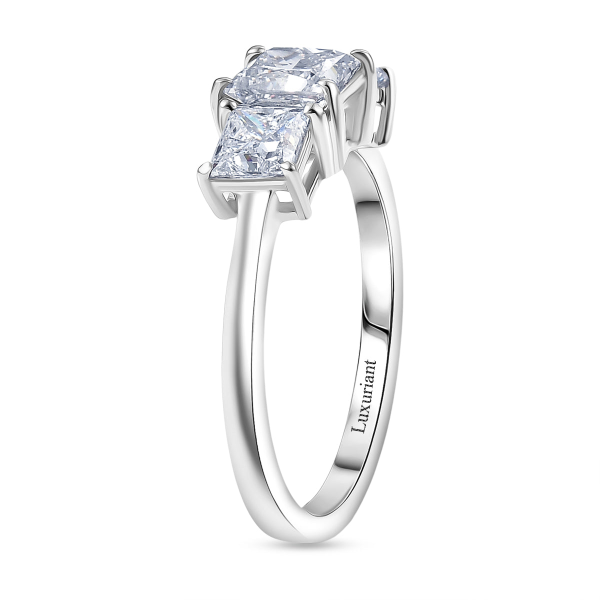 LUXURIANT 2 Ct. Lab Grown Diamond Trilogy Ring in 950 Platinum, SGL Certified 8329695 4
