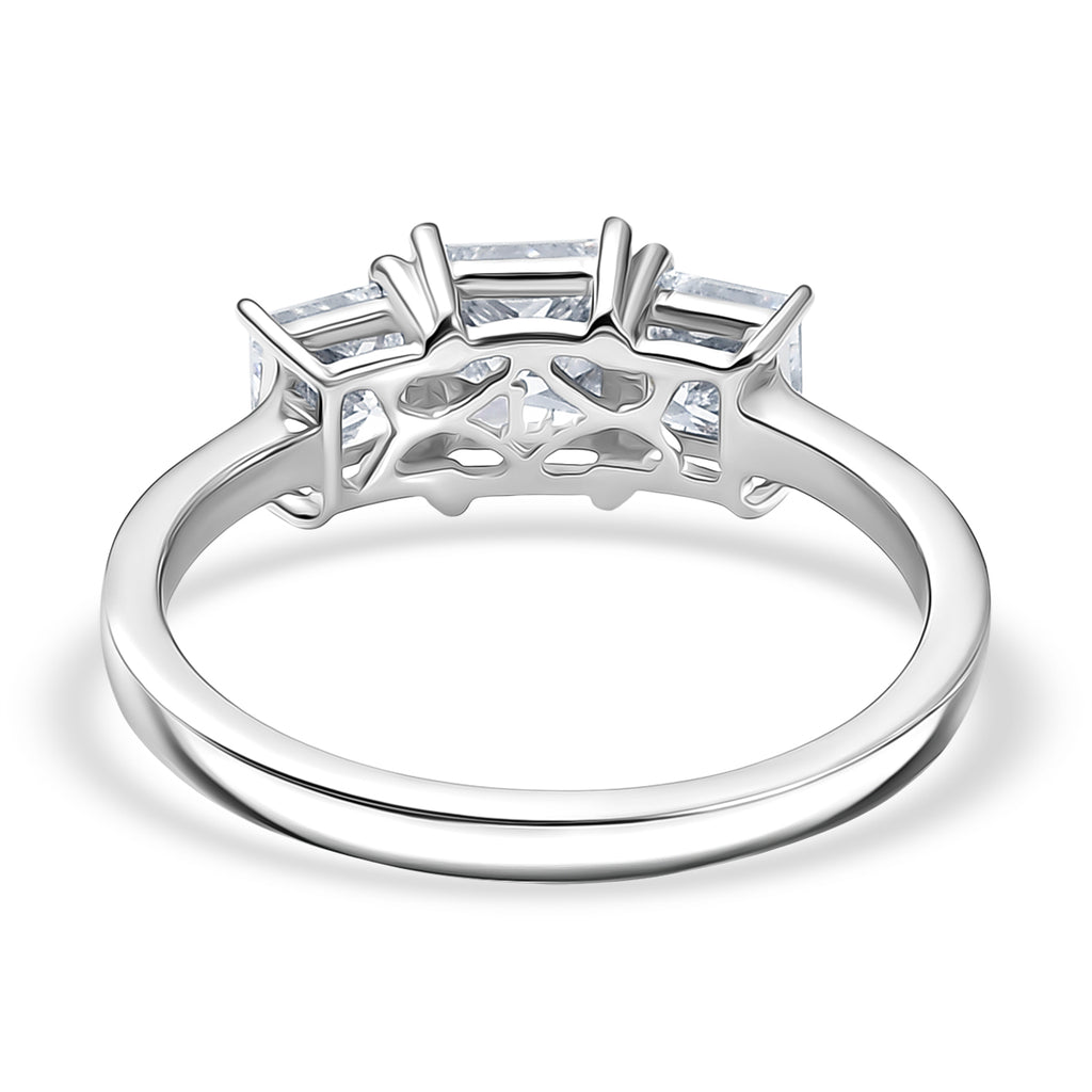 Luxuriant 950 Platinum SGL Certified Lab Grown Diamond (VS/EF) Trilogy Ring 2.00 Ct. 4.00 gram_8329695_4