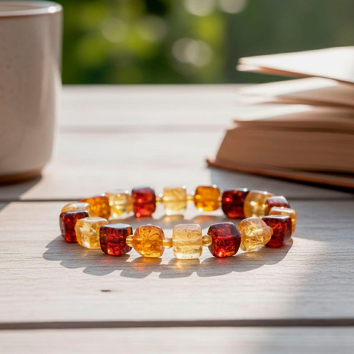 Multi Colour Amber Beads Bracelet (Size - 7.5 Stretchable) 25.00 Ct. 8329704 4