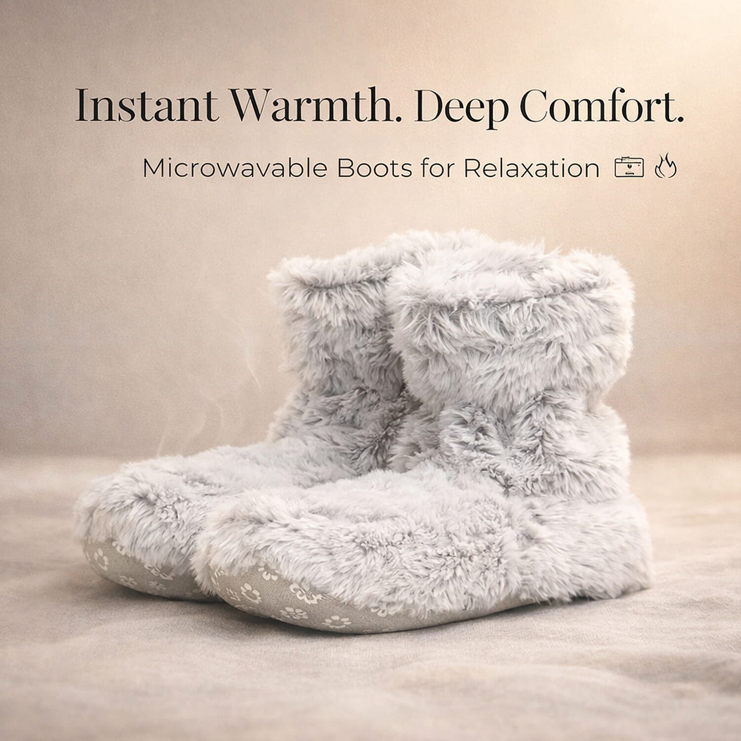 WARMIES Marshmallow Microwavable Luxury Boots (One Size) - Grey 8330967 1
