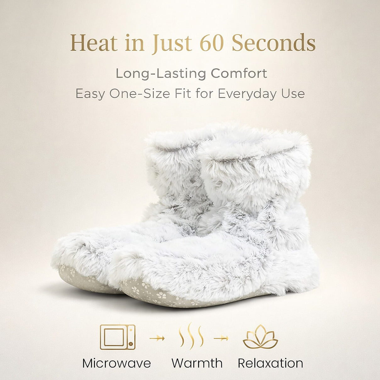 WARMIES Marshmallow Microwavable Luxury Boots (One Size) - Grey V32350372 3