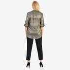 Marina Kaneva Metallic Stripe Top (Size 8) - Gold_8331032_2