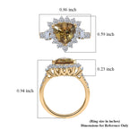 Luxuriant 10K Yellow Gold AAA Natural Golden Tanzanite, Lab Grown Diamond GH, SI Main Stone With Surrounding Stone Ring, Gold Wt.2.69 Gms  2.525  Ct._8331381_5