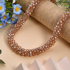 Designer Inspired-Champagne Crystal Necklace (Size - 20) with Magnetic Clasp_8334807_1