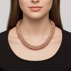 Designer Inspired-Champagne Crystal Necklace (Size - 20) with Magnetic Clasp_8334807_2