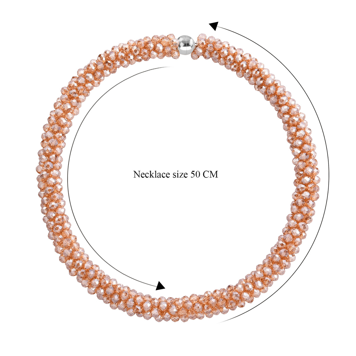 Designer Inspired-Champagne Crystal Necklace (Size - 20) with Magnetic Clasp 8334807 5