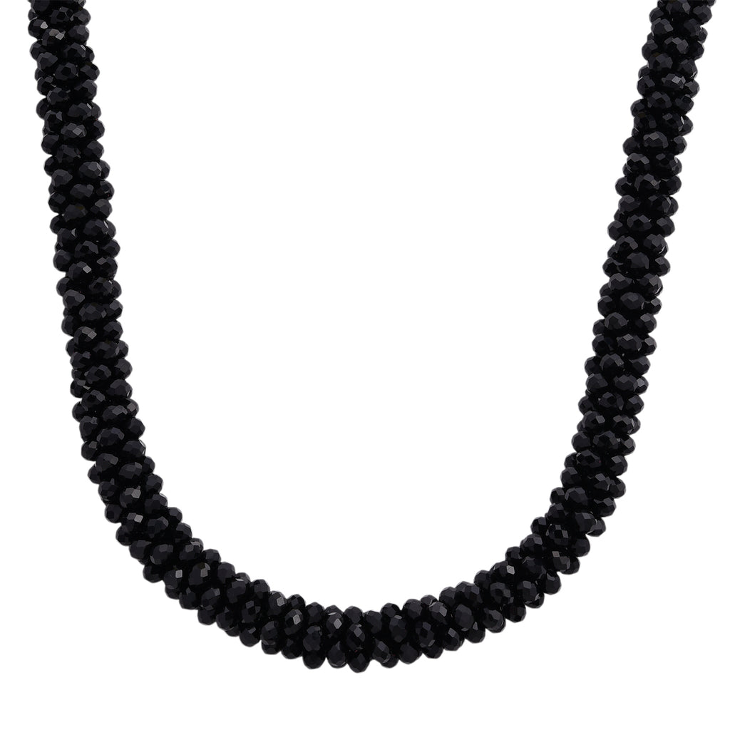 Black Crystal Necklace (Size - 20) with Magnetic Clasp_8334814